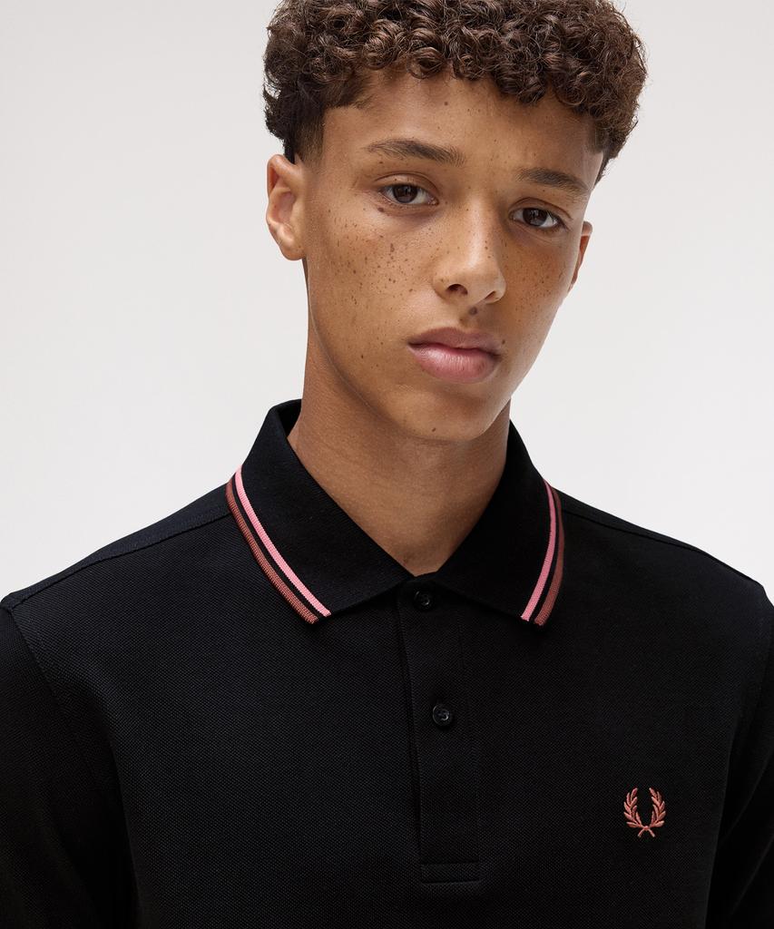 FRED PERRY [M3600] Twin Tip Fred Perry Shirt - Black/Putty Pink/Whiskey Brown Afpm2513600-Y67