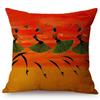 Abstract Africa Impression Dancing Africa Women Home Decor Throw Pillow Case Gold Sunset Oil Painting Art Gallery Cushion Cover