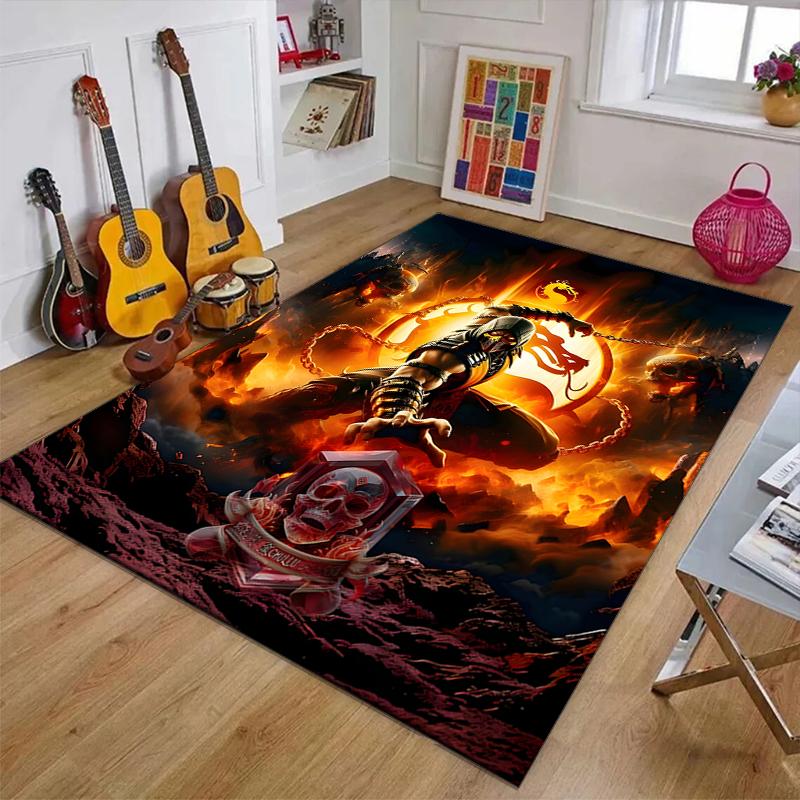 1pc M-Mortal Kombat1 Design Printed Area Rug Carpet for Bedroom Living Room Home Decor Rugs Mat Non Slip Mat Rug for Bedside