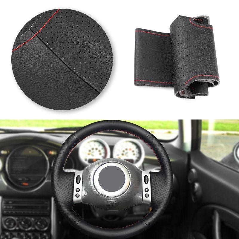For Mini Coupe 2001-2006 Convertible 2004-2008 For Mini R50 R53 R60 Hand-stitched Car-styling Steering Wheel Leather Cover Trim