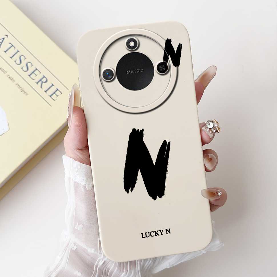 Protective Cases For Huawei Honor X60 5G 6.8"Case Fashion Style Letter A-Z Soft Silicone Cover For Honor x60 X60 BRC-AN00 Bumper