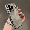 Solid Leather Phone Case for iPhone 17 Air 16 15 14 Plus 13 12 11 Pro Max Soft Silicone Bumper Matte Shockproof Cover