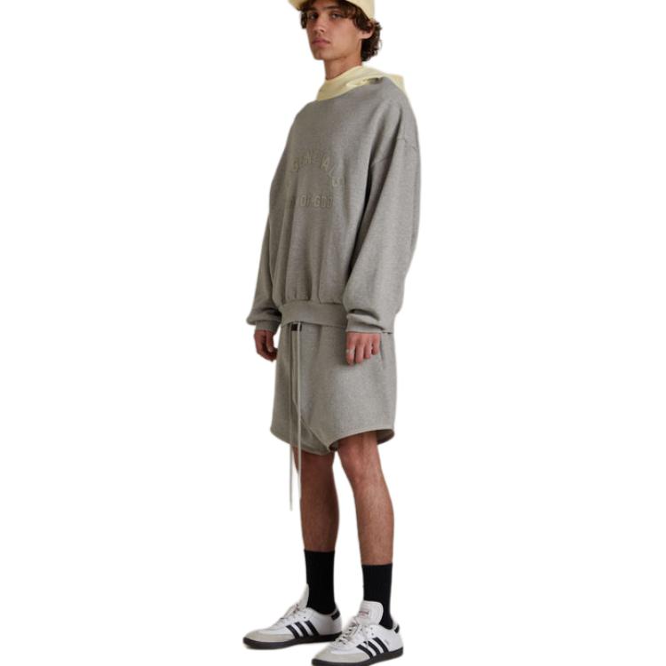 Fear of God Essentials Толстовка с капюшоном из флиса с нейлоном Темно-серый Овсяный/Садовый желтый Мужские Топы Серый 202SP244311F