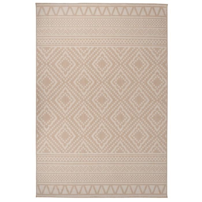 VidaXL Tapis à tissage plat d'extérieur 160x230 cm Rayures brunes