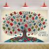 Welcome Back To School Backdrop Blackboard Chalk Figure Scene Children Graduation Party Decoration Background Photography Props