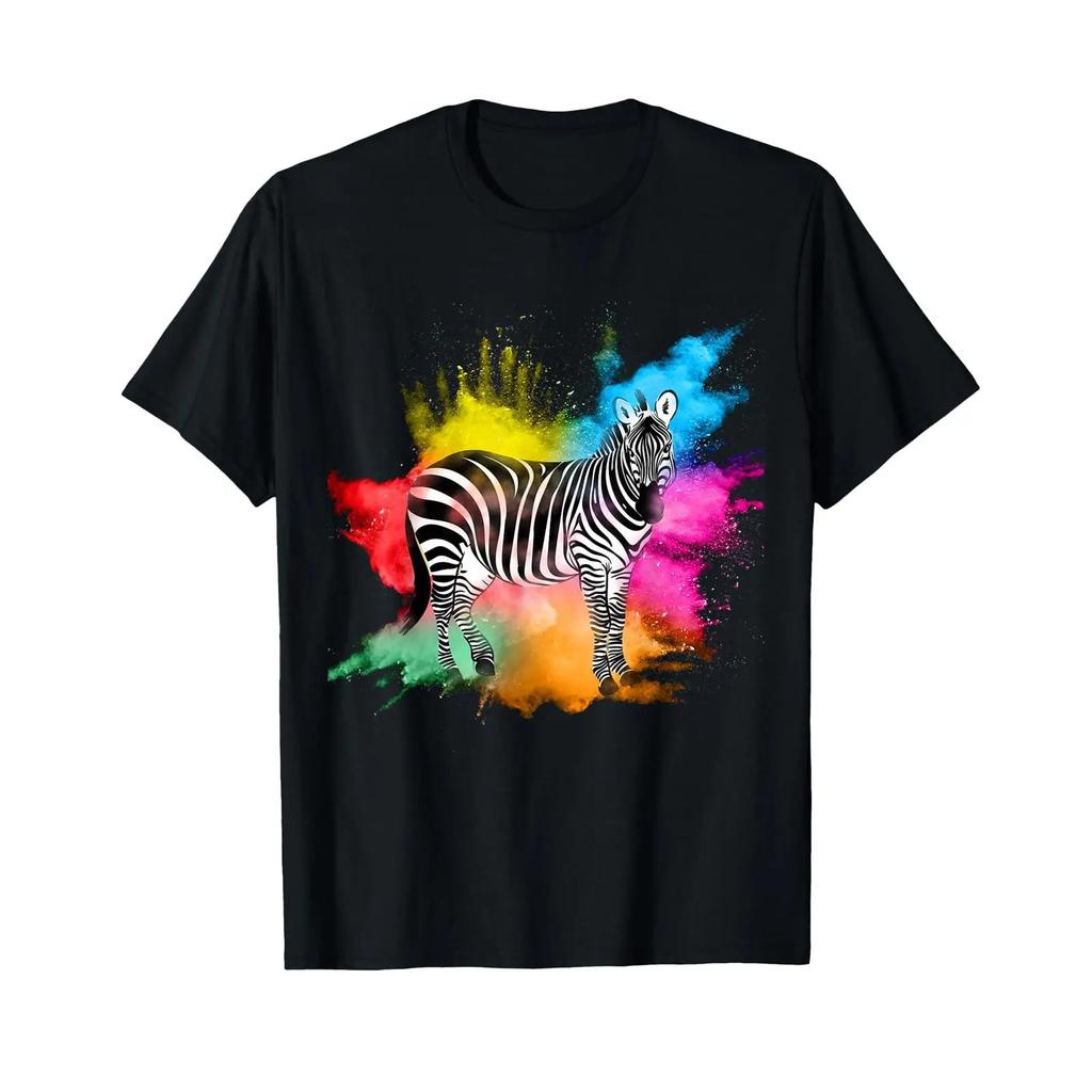 Zebra T Shirt for Unisex in Africa Animal Wild Zoo Horse black vintage Washed Slightly Versatile graphic Breathable Soft Stylish