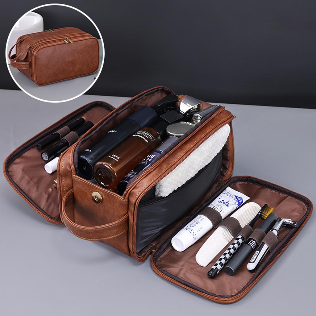 Personalized 3 Opening Large Unisex Toiletry Bag Custom Souvenir Pouch Wedding Gift for Groom Groomsmen Dad Boyfriend