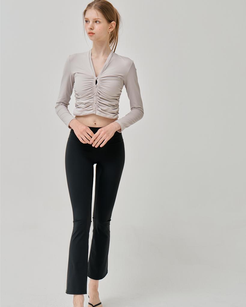 VIKINI VENDER Simple Line Semi-Bootcut Water Leggings - Black