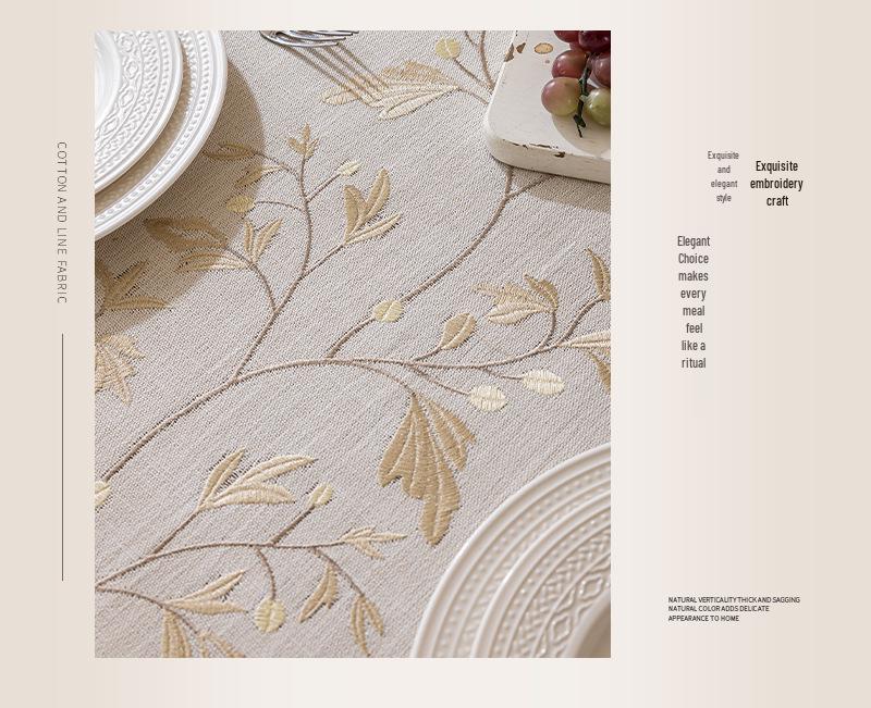 Водонепроницаемая и пыленепроницаемая хлопково-льняная скатерть в скандинавском стиле - Прямоугольная, износостойкое покрытие для кофейного столика