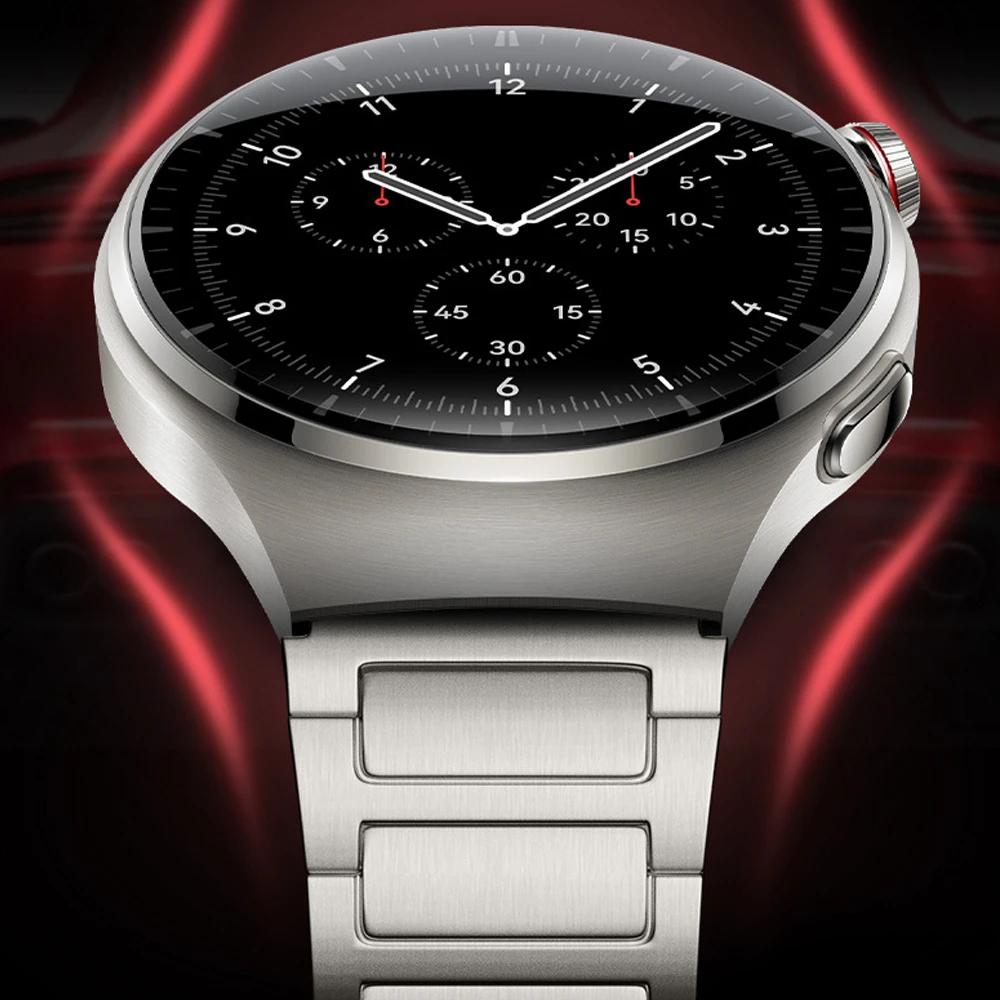22-миллиметровый титановый браслет для Huawei Watch GT5/4 5Pro 46мм Ультра-роскошный ремешок для Amazfit Balance GTR 47мм Металлические ремешки Ремешок для часов
