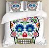 Sugar Skull Duvet Cover Set,Sugar Killer Calaveras Framework Day Of The Dead Vintage Gothic Design Print,Skull Bedding Set