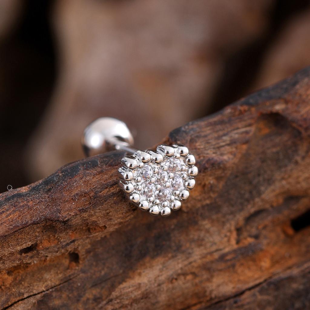 Набор из 10 серег для хряща средней части хеликса, трагуса, конха, 20G, гипоаллергенная хирургическая нержавеющая сталь, циркон, женские пирсинг-украшения