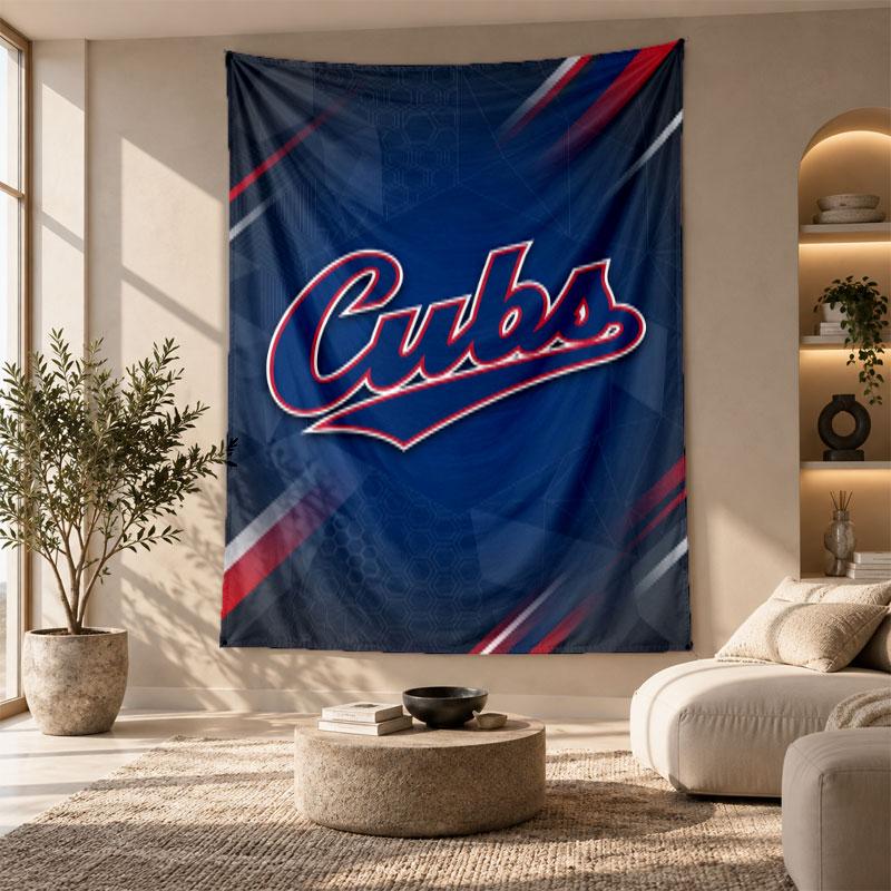 Decorative Tapestry,Chicago Cubs Printed Wall Art, Lightweight Wall Hanging For Bedroom Background