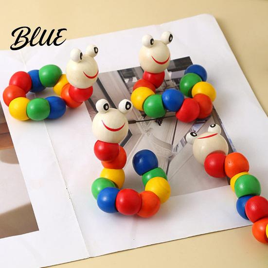 Toddler Caterpillar Toy Kids Wooden Bead Toy Educational Twisting for Fine Motor Skills Number Color Preschool Learning Toddlers Early Development