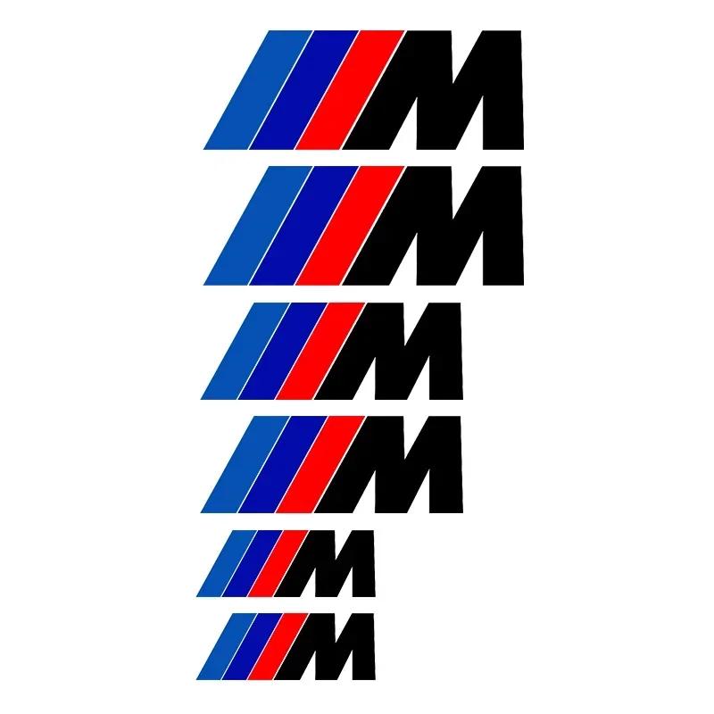 6 шт. Декоративные наклейки на тормоза автомобиля, Наклейки для стайлинга колесных ступиц, Аксессуары для BMW M X1 X3 X5 X6 X7 E30 E90 M3 E84 E83 F25 E91 E60