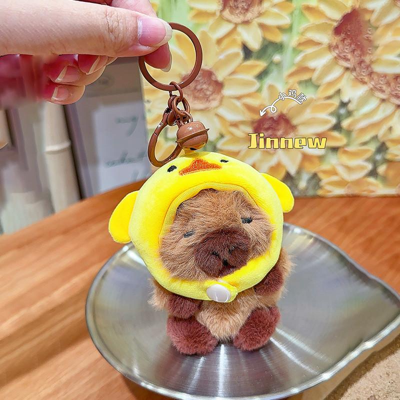 Wearing Snake Rabbit Chicken Cat Penguin Headgear Capybara Plush Keychain Gift