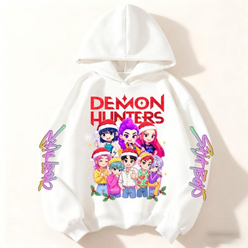 Рождественская мода Женская аниме одежда Kpop Толстовка Devil Hunter Повседневная мода Осень Детская толстовка