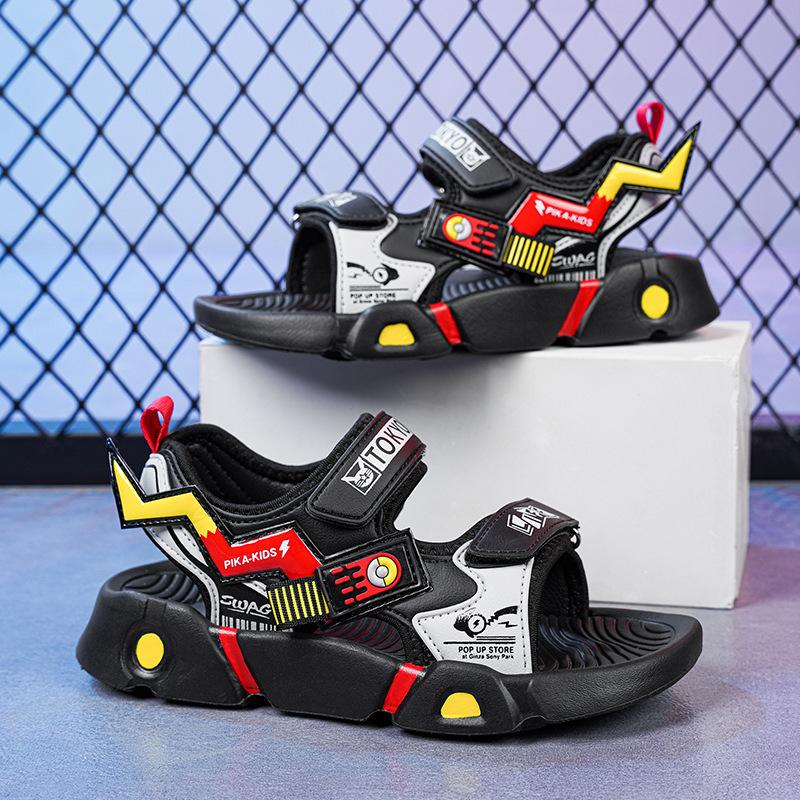 Children's shoes, men's style2026New summer cartoon-themed, ultra-soft-soled, non-slip sports sandals and beach shoes for boys