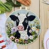 Наборы для вышивания крестом с рисунком животных с пяльцами, цветной нитью и канвой