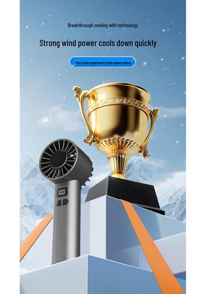 JK107 Hurricane Handheld Fan: 100-Speed Portable, Long-Lasting Desktop Cooling