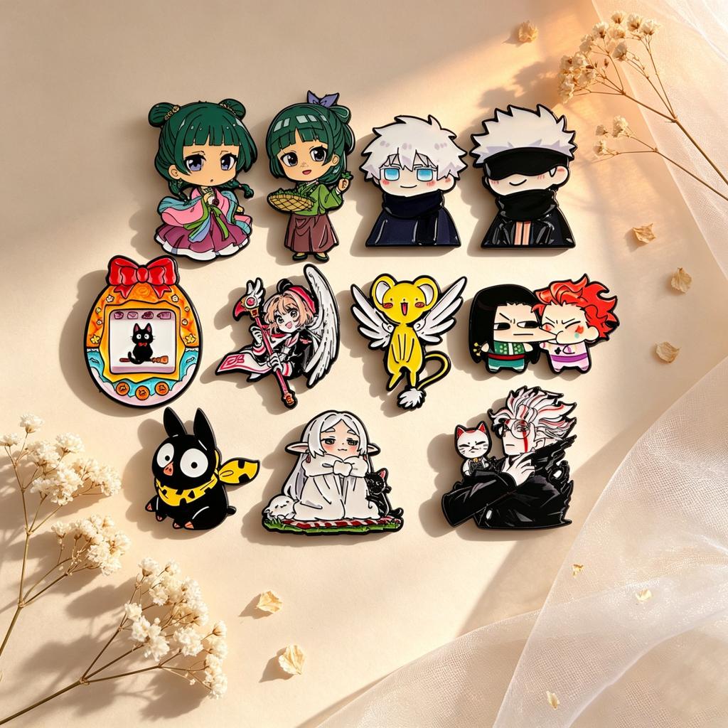 Popular Anime Enamel Pin Golden Cartoon Movie Lapel Pins Cat Badges Girl Brooch for Clothes Backpacks Cosplay Gift Friends