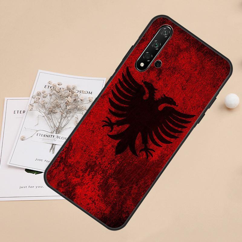Albania Flag Eagle For Huawei Nova Y91 Y61 Y60 Y70 Y72 Y73 Y90 9 10 SE 7i 8i 11i 12i P30 P40 Lite P60 Pro Case