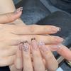 Wearing Armor Handmade Sweet and Cool Girl Leopard Print French Girlish Pink Love Nude Nail Art