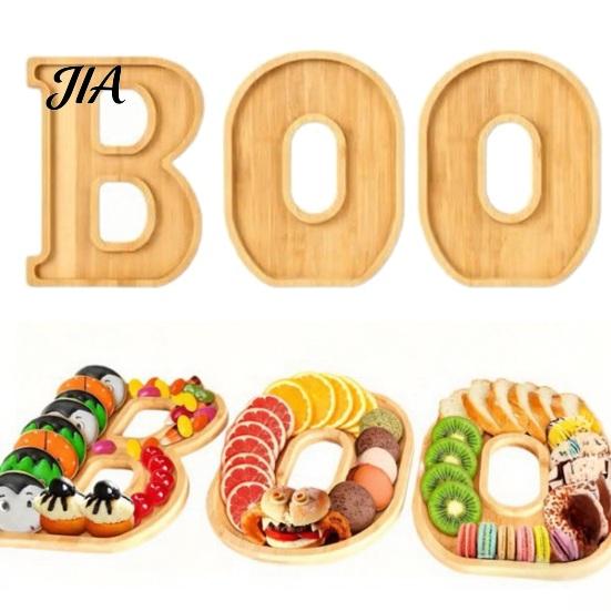 Kitchen Serving Supplies 3Pcs Halloween BOO Letters Fruit Tray, Large Fillable Candy Server, Snacks Themed Party Appetizer Board Cookies Platter,