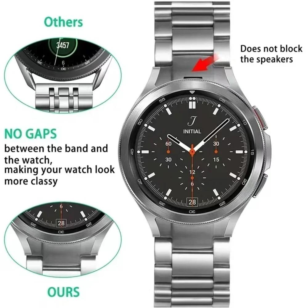 Металлический ремешок из титана без зазоров для Samsung Galaxy Watch 7/FE/6Classic 40 44мм 43мм 47мм 5Pro 45мм Watch 4Classic 46 42мм Браслет