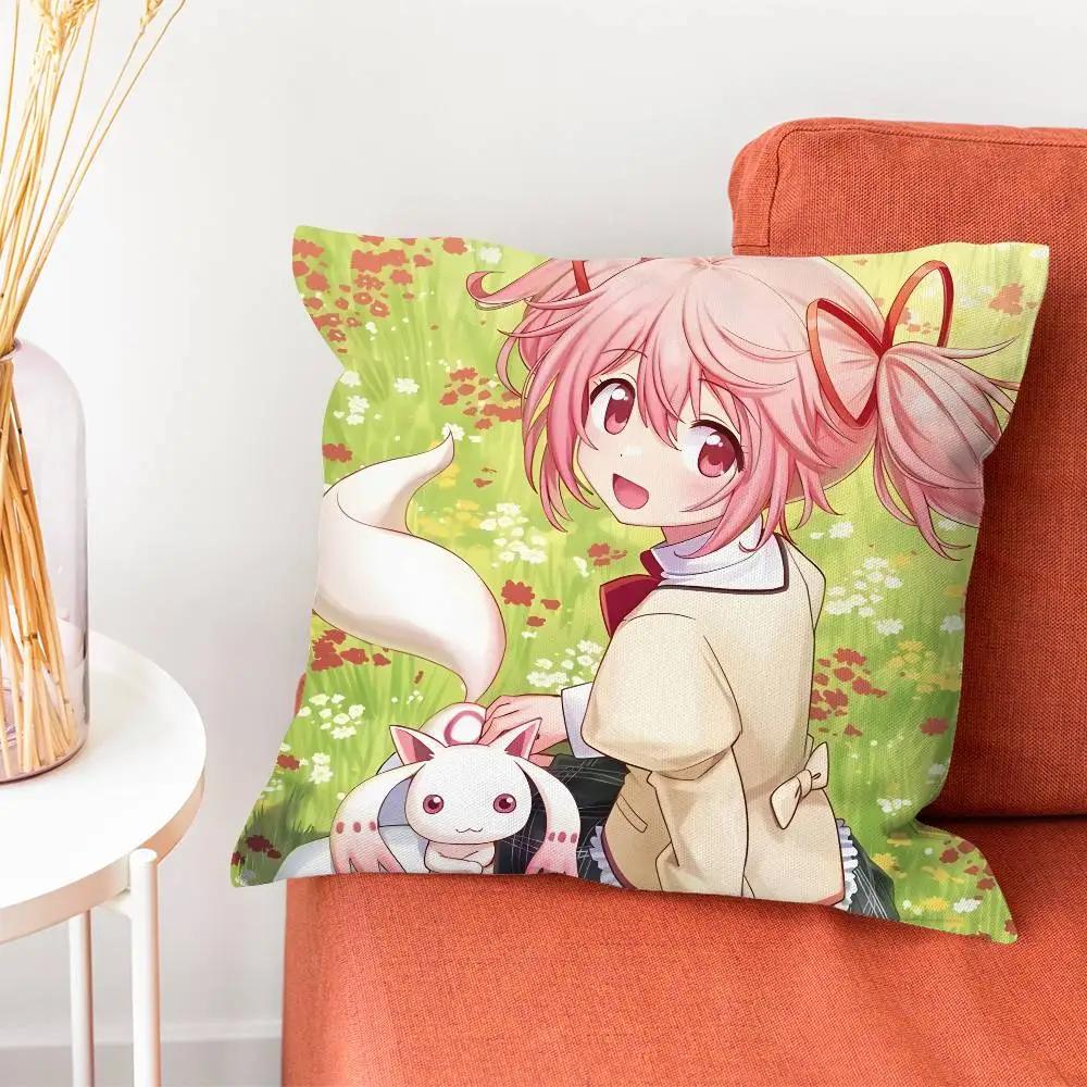 Чехол на подушку Puella Magi Madoka Magica Чехол на подушку Подушка для дивана в гостиной Чехол для подушки Подходит для домашнего декора спальни