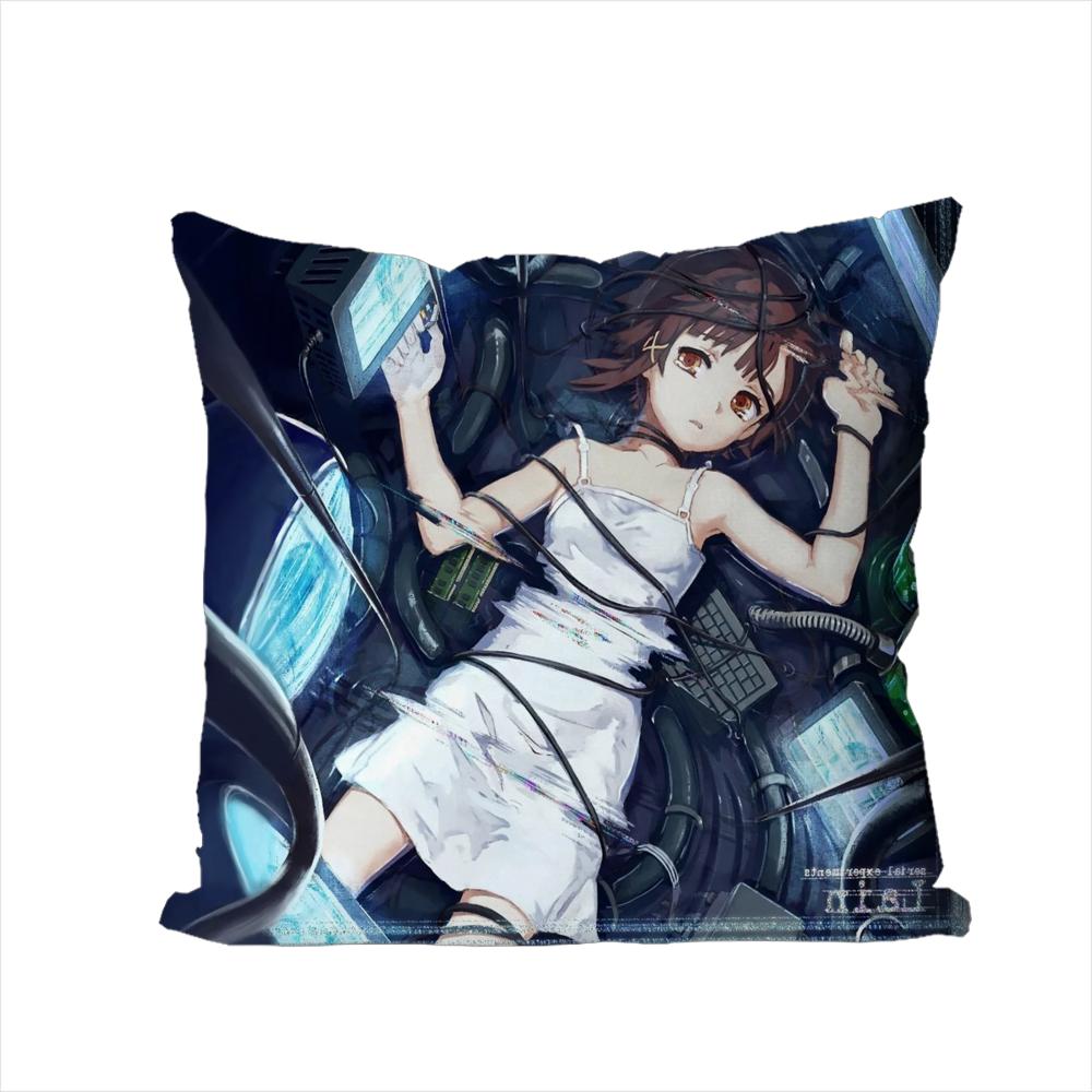 Подушка с принтом Serial Experiments Lain для автомобиля, дивана, декоративная, для дома, двусторонняя, плюшевая, квадратная, наволочка