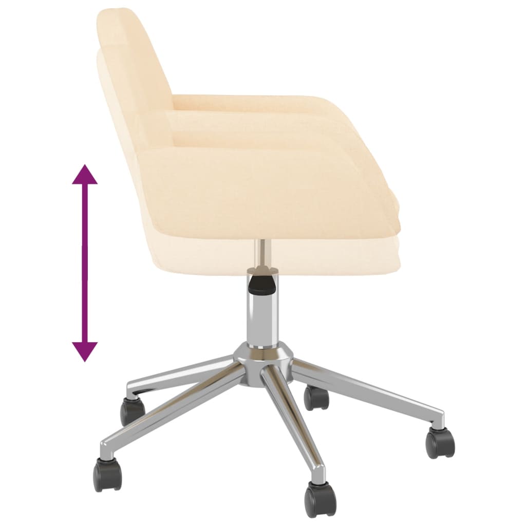 Dining Room Chairs 2 pcs Swivel Cream Fabric