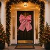 Sweet Large Christmas Bow Stripe Christmas Wreaths Bow Tree Bow with Long Tails  Home Door