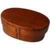 Коробка для бенто Wakacho Magewappa Suri Urushi, маленькая, овальная, одноярусная, лакированная, вместимость приблизительно.... 500 мл, коричневый, 03SSU-A