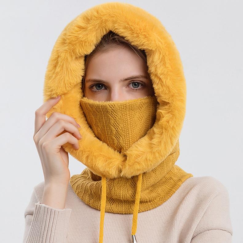 Unisex Winter Face Mask Hat Hooded Knitted Warm Outdoor Ski Windproof Cycling Hat