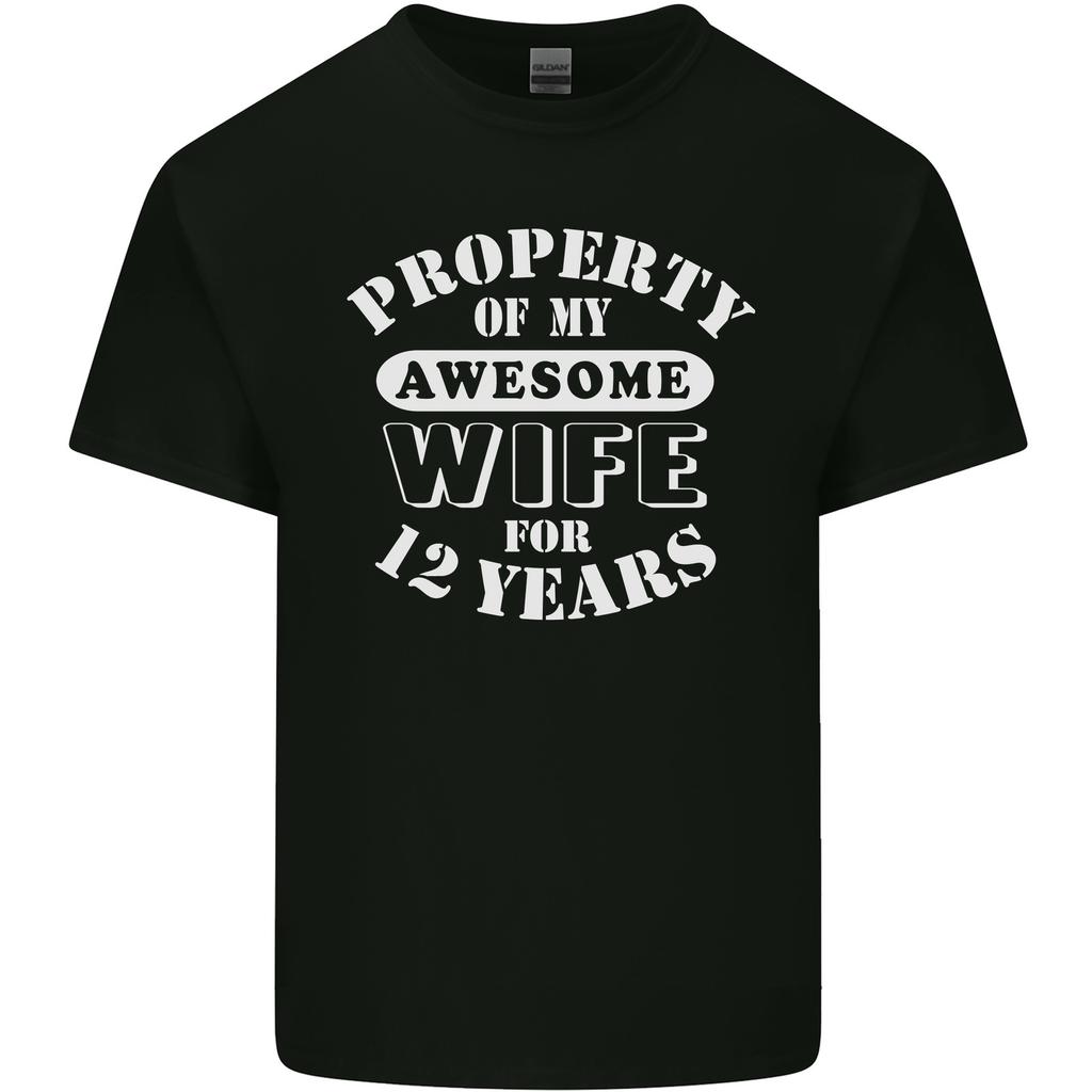 12 Year Wedding Anniversary 12th Funny Wife Unisexs Light Cotton TShirt