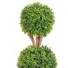 Artificial Topiaries Boxwood Trees, 48 inch Tall (2 Pieces), 3 Ball-Shape Faux Topiaries Plant with Planters, Green Feaux Plant w/ Replaceable Leaves