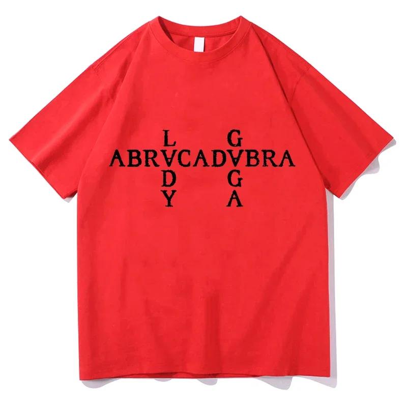 2025 Футболки Lady Gaga Abracadabra Модная футболка из чистого хлопка для мужчин и женщин Винтажная одежда унисекс Летние топы из чистого хлопка