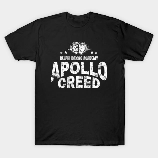 Asian Size Men Black Print T-shirt Apollo Creed Vintage No-Cut Heat Transfer Print Cotton Tshirt