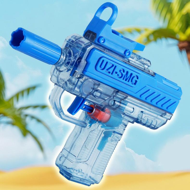 Электрический Водяной Пистолет Uzi Игры в Бассейне Пляж Детские Уличные Игрушки Мальчики Автоматический Бластер Игрушечный Пистолет Прозрачный Водяной Миниган