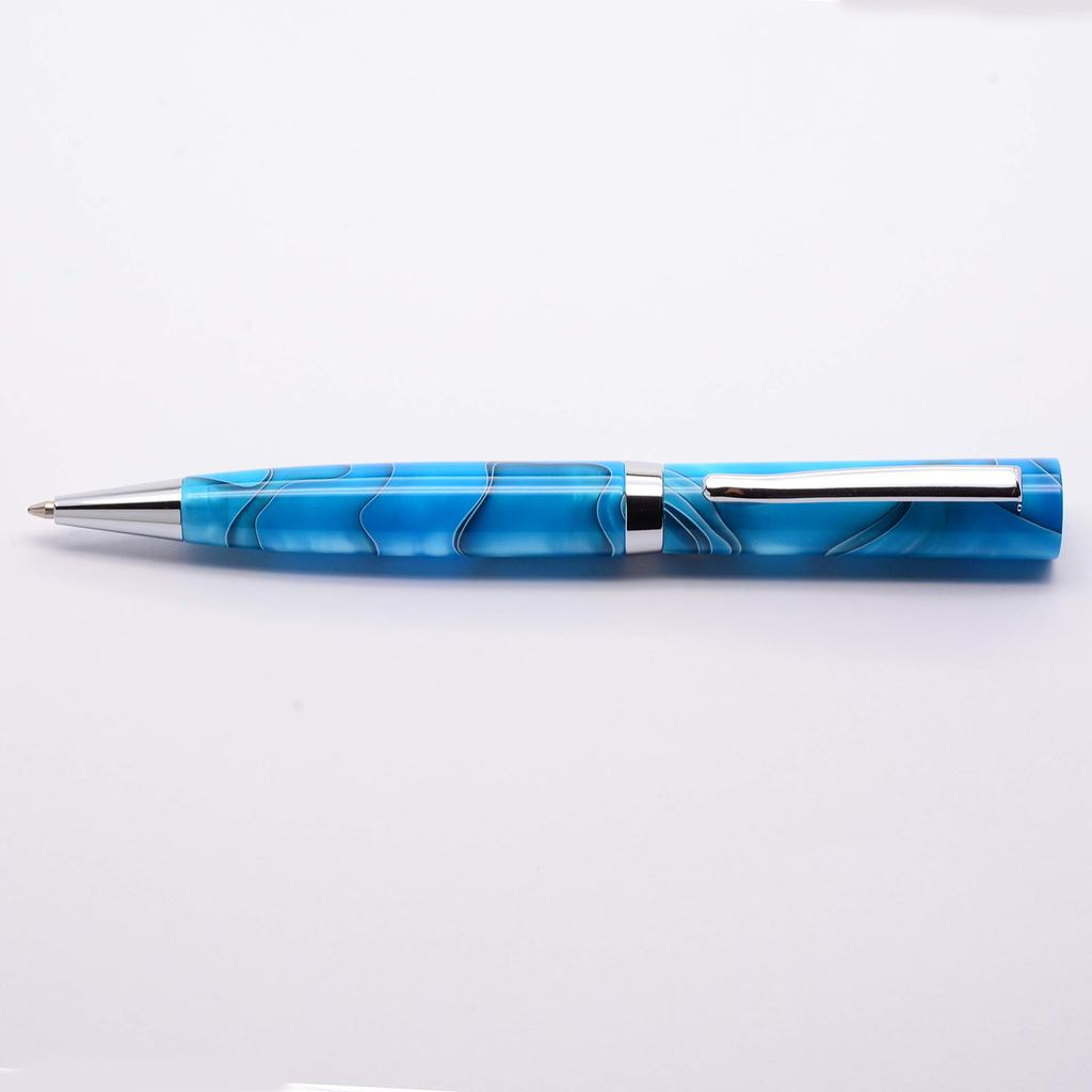 LACHIEVA LUX Luxury Writing Instrument Blue Acrylic Ballpoint Pen Gift Set A Luxurious Gift for Men and A Nice Pen Set for Women. Writing.