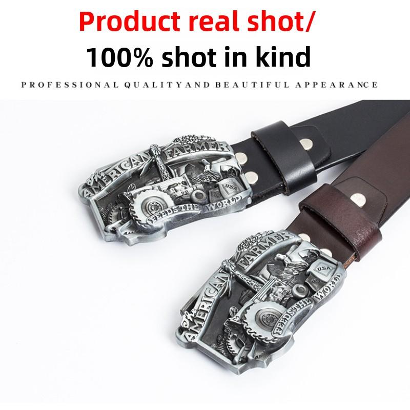 American Farm Personalized Belt Buckle Agricultural Tractor Leather Buckle Primary Color Glazed Plate Buckle