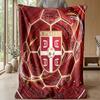Serbia Printed Flannel Blanket Skin Friendly Warm Decorative Throw for Indoor Couch Bed Daily Use