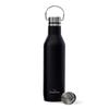GRANDTIES Traveler Bottle, 620ml, Available In 6 Colors (Midnight Black), with Two Lids, Double-Layer Vacuum Insulated Stainless Steel Bottle, Keeps
