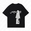 Short Sleeve Top Harajuku Cartoon Graphic Print Casual Hip Hop Men Clothes Y2K Cotton T-shirt High Street Loose O-Neck Fashion