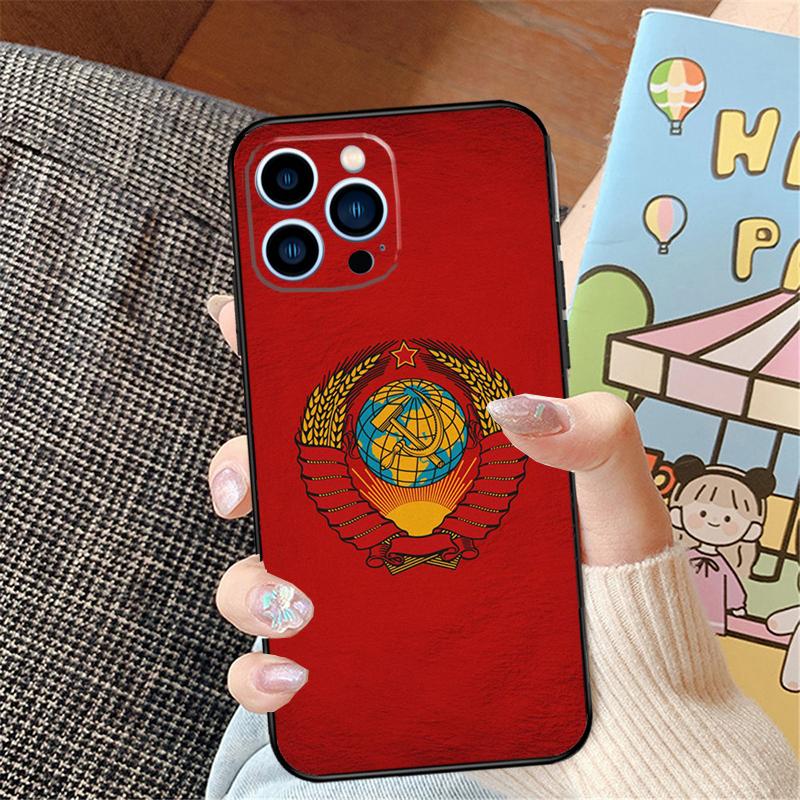 Vintage USSR CCCP Phone Case For iPhone 16 15 14 Pro Max 11 12 13 Pro Max Mini XR 16e 15 16 Plus Bumper Cover