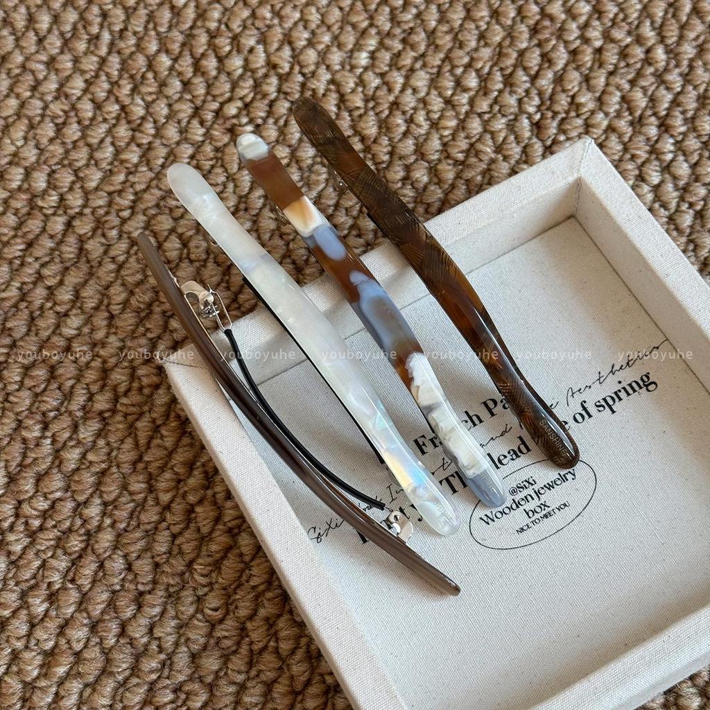 Корейская минималистичная ацетатная заколка для волос для женщин - 2025 Высококлассный аксессуар для прически полупучок и боковой заколки