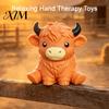 Stress Relieving Gadget Highland Cow Relief Toy, Squeezable Cattle Sensory Soft Toys Ball Fidget Toy for Office Home and Classroom Adults Kids Balls
