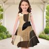 Girls Round Neck Sleeveless A Line Flared Hem Dress Halloween Pumpkin Ghost Printed Dark Purple