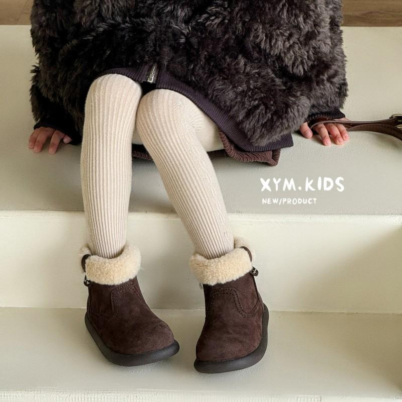 Kids Winter Snow Boots Girls Flat Sole Faux Shearling Lined Side-Zip Ankle In Brown Camel